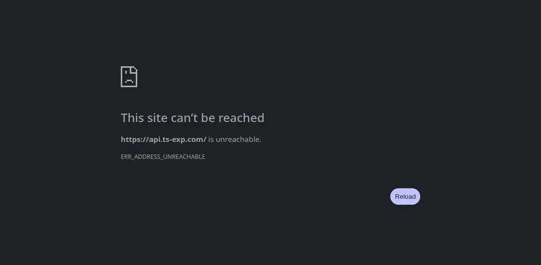 Contoh Error ERR_ADDRESS_UNREACHABLE