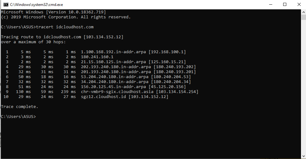 Perintah tracert